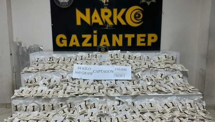 Gaziantep’te 510 bin adet uyuşturucu hap ele geçirildi: 1 şahıs tutuklandı