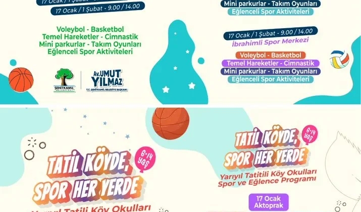 Yarıyıl Tatili Şehitkamil’de Spor Şenliğiyle Şenlenecek