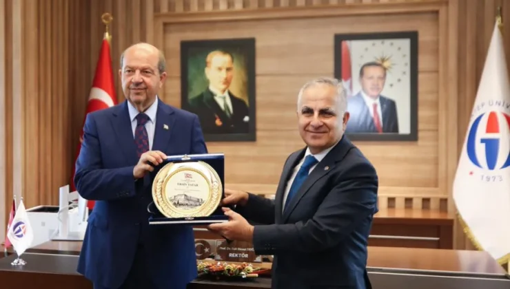 KKTC ÖNCEKİ DÖNEM CUMHURBAŞKANI ERSİN TATAR’DAN REKTÖR DOĞAN’A ZİYARET